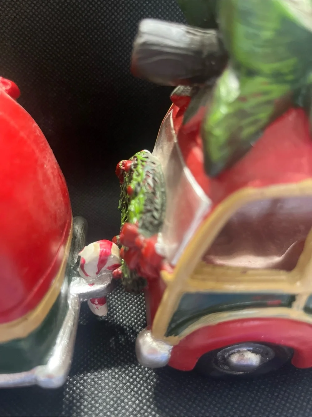 Burton Red Holiday Vintage Woody Truck with festive trailer with Black Wheels